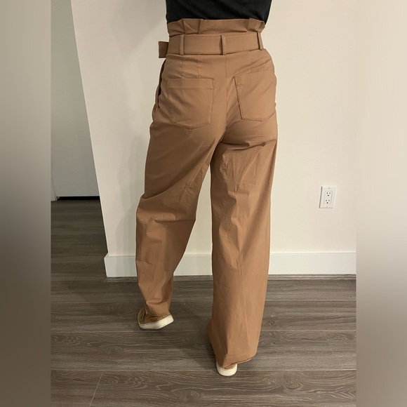 Express Tan Wide Leg Paper Bag Waist Pant - Picture 2 of 8
